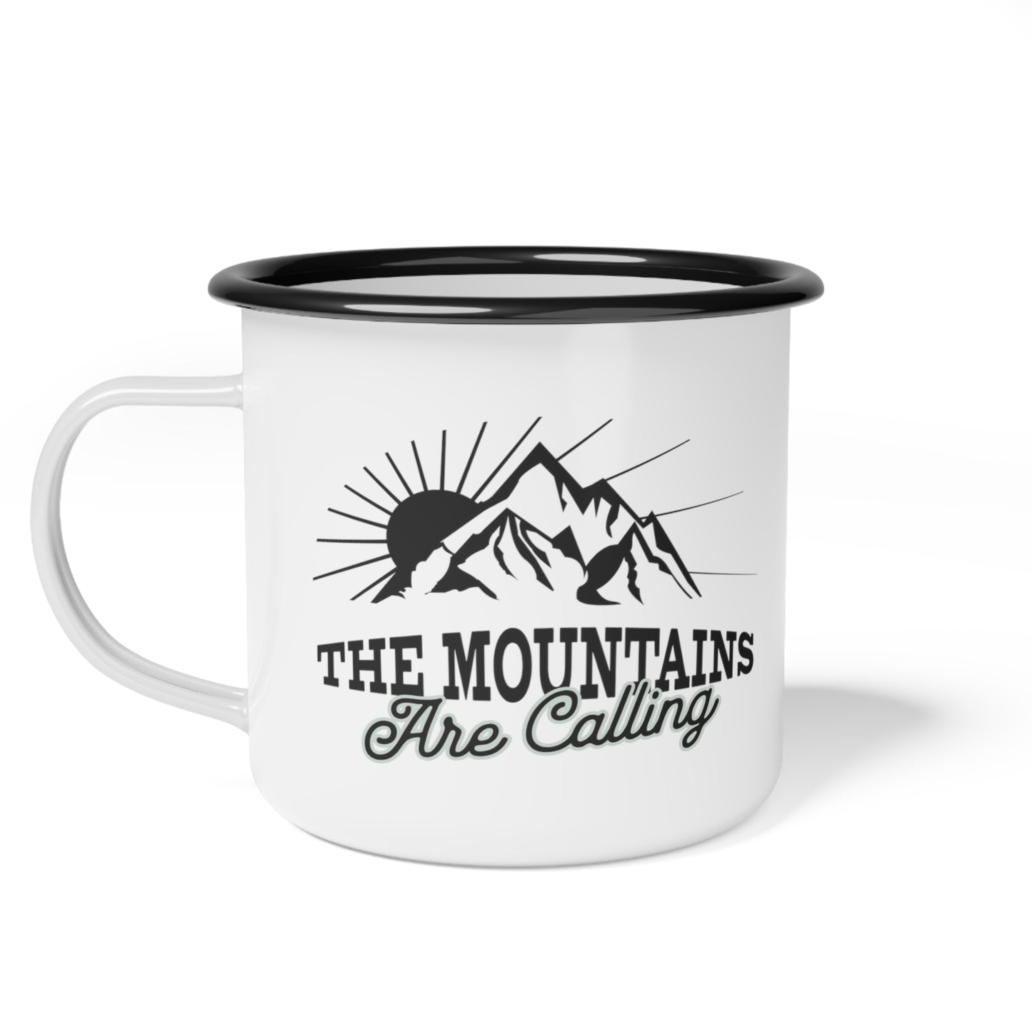 The Mountains Are Calling Camping Enamel Coffee Mug - The perfect gift for Mom, Dad and those who love the outdoors