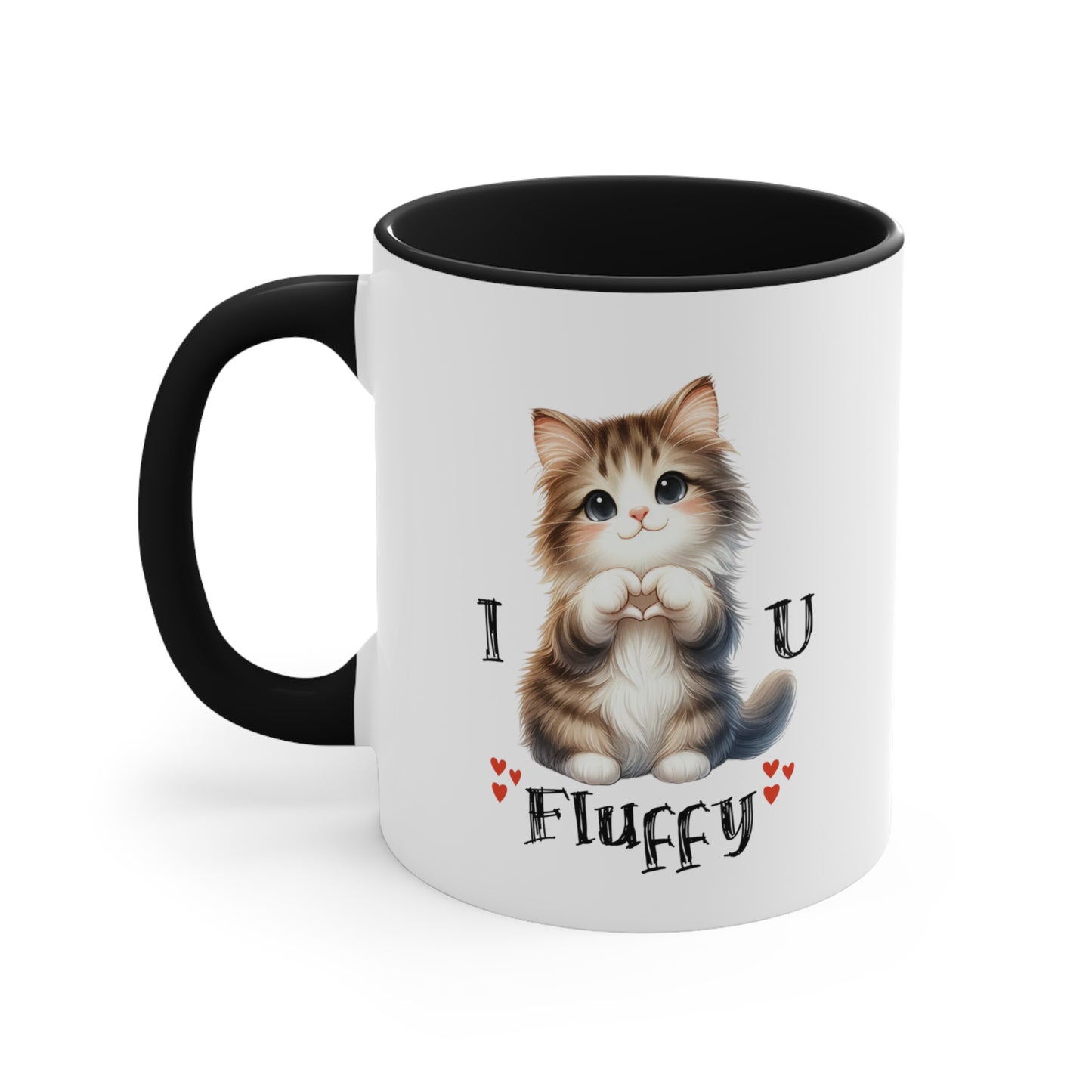 Personalized Cat Mug - I Heart U. This is the perfect gift for the pet loving Mom. Each of the 18 adorable cat breeds make a heart shape.