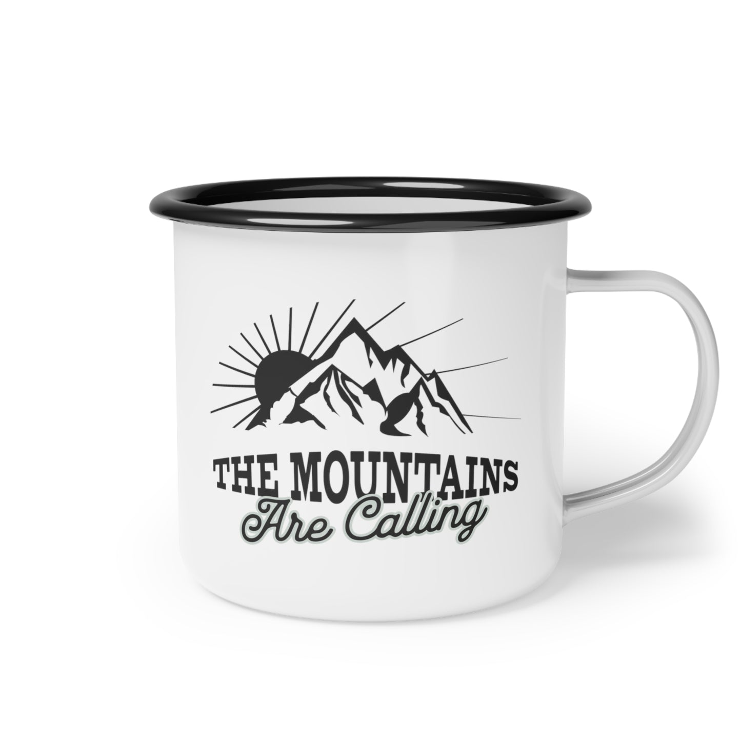 The Mountains Are Calling Camping Enamel Coffee Mug - The perfect gift for Mom, Dad and those who love the outdoors