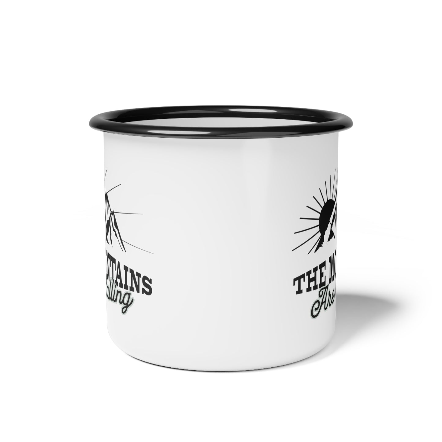 The Mountains Are Calling Camping Enamel Coffee Mug - The perfect gift for Mom, Dad and those who love the outdoors