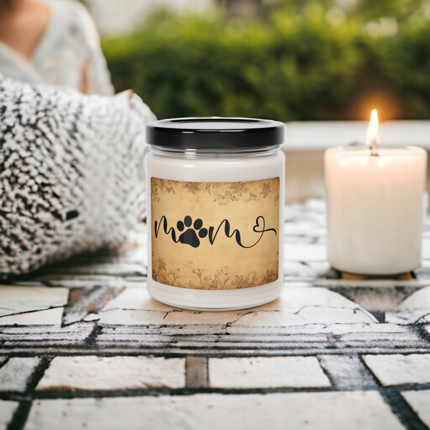 Mom Paw Print Heart Soy Candle - The perfect gift for Mom this Mother's Day with five scents available