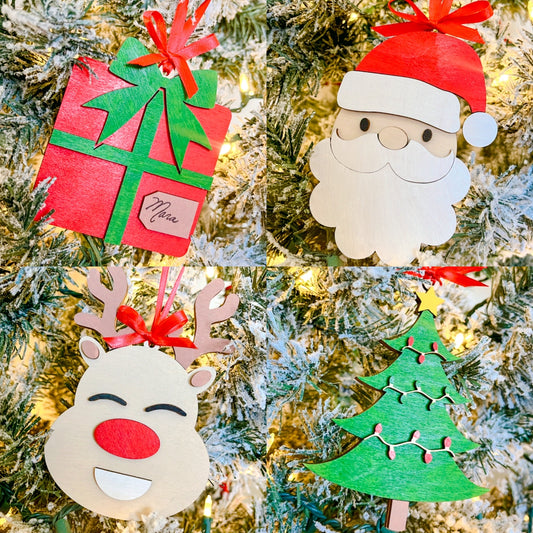 Set of 4 DIY Christmas Ornaments