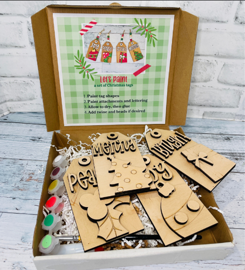 Set of 4 DIY Christmas Gift Tag Ornaments