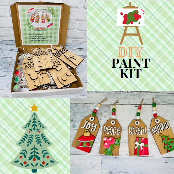 Set of 4 DIY Christmas Gift Tag Ornaments