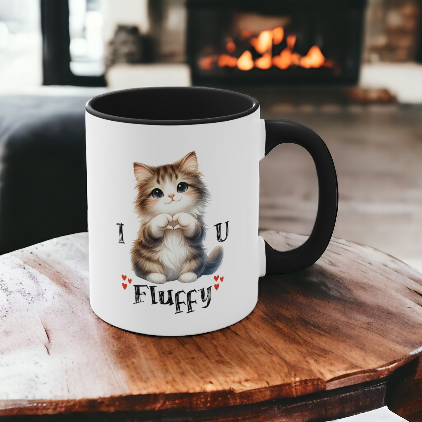 Personalized Cat Mug - I Heart U. This is the perfect gift for the pet loving Mom. Each of the 18 adorable cat breeds make a heart shape.