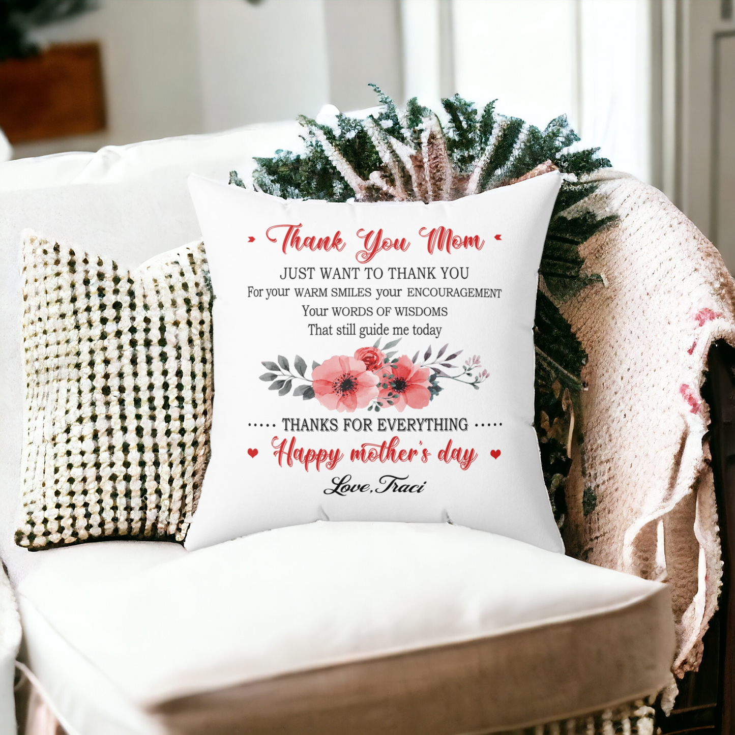 Personalized Mothers Day Pillow, the perfect gift to show your love and appreciation for Mom this Mothers Day.