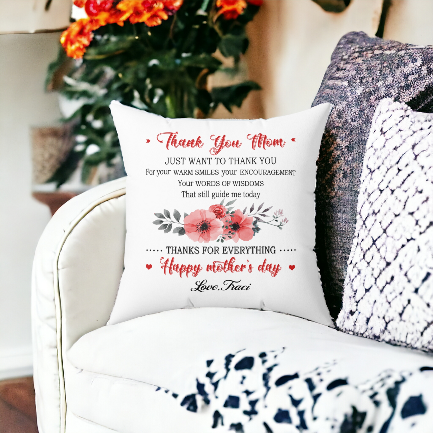 Personalized Mothers Day Pillow, the perfect gift to show your love and appreciation for Mom this Mothers Day.