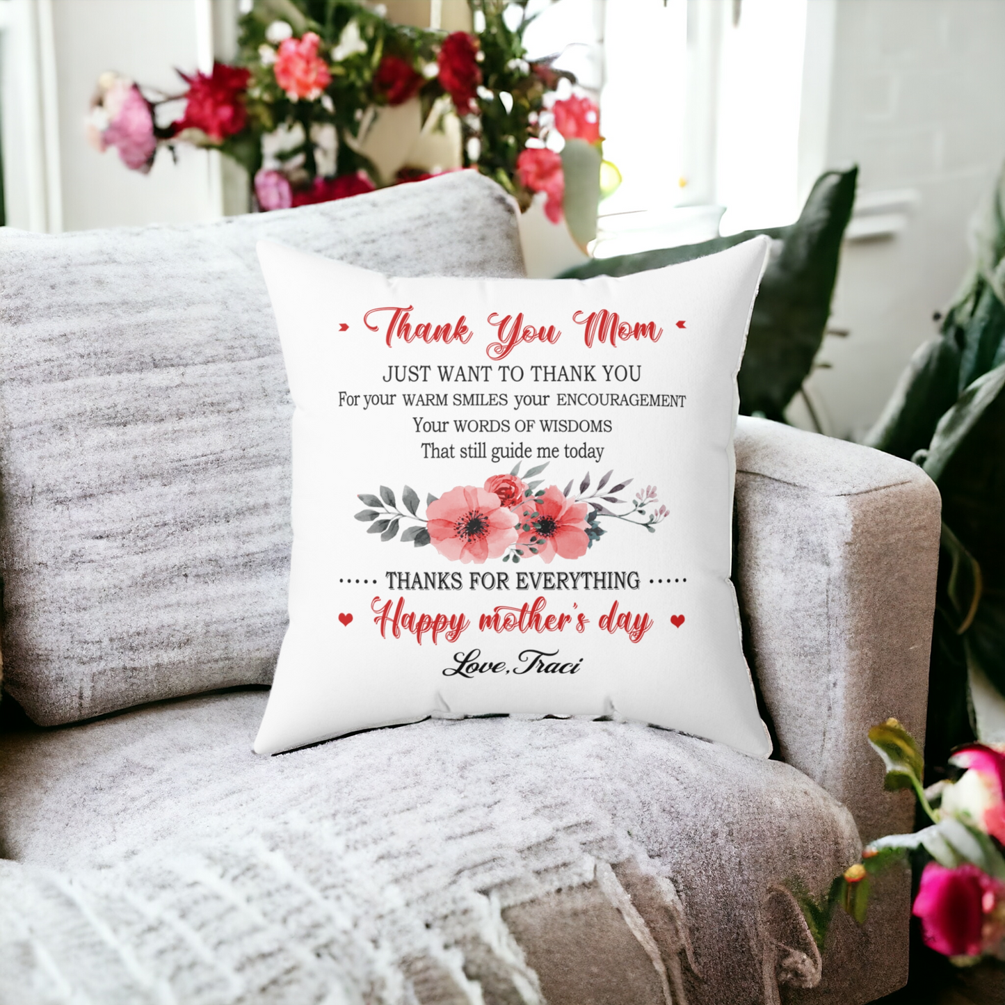 Personalized Mothers Day Pillow, the perfect gift to show your love and appreciation for Mom this Mothers Day.