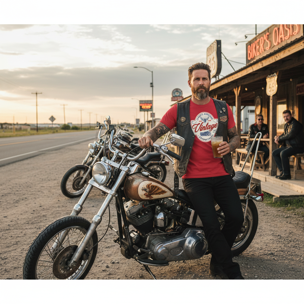 Classic American Motorcycles T-Shirt Lifestyle Image