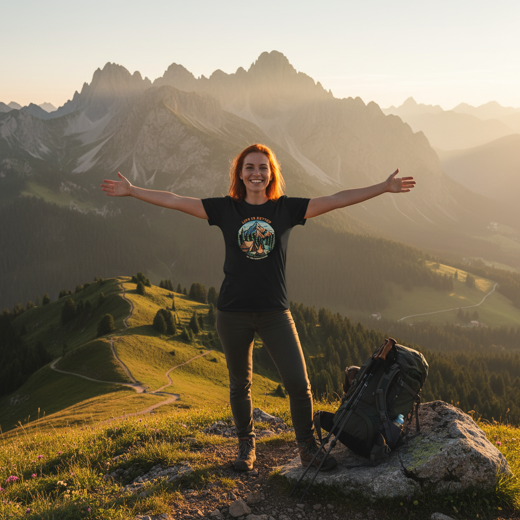 Life is Better in the Mountains T-Shirt Lifestyle Image