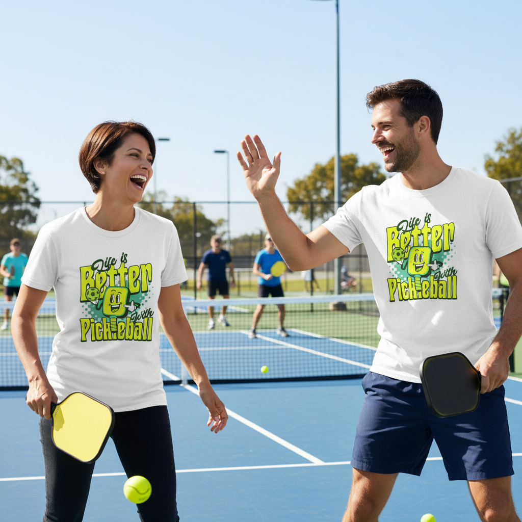 Life Is Better With Pickleball T-Shirt Lifestyle Image