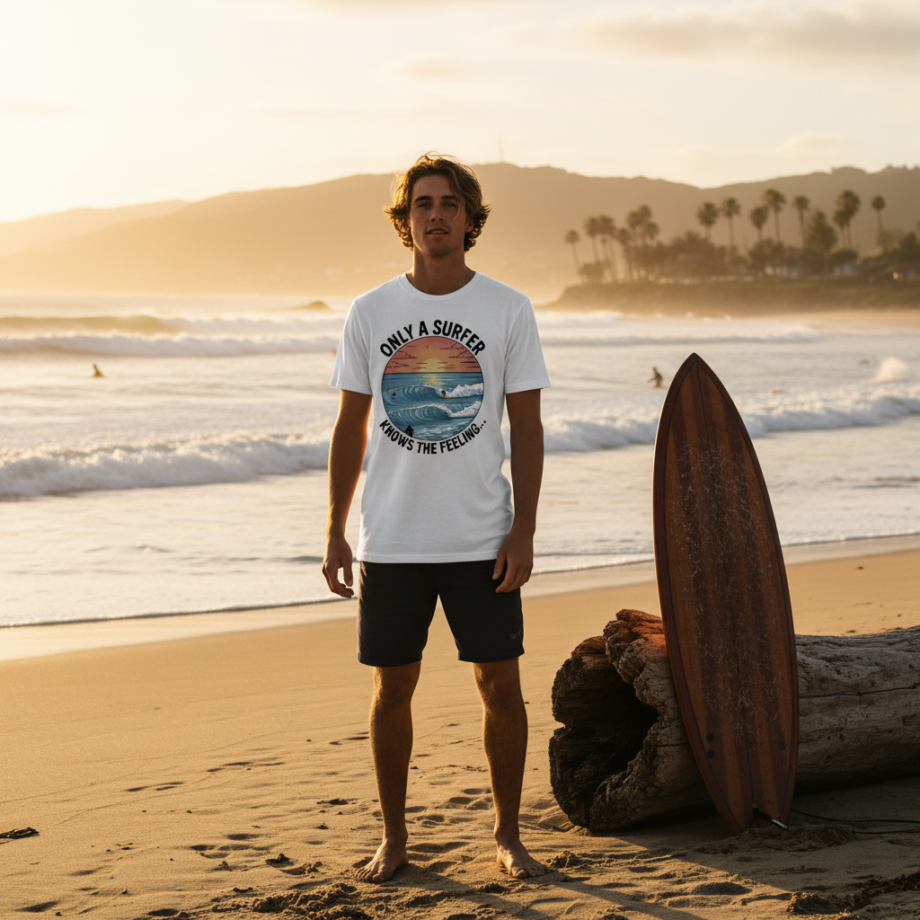 Only A Surfer Knows The Feeling T-Shirt Lifestyle Image