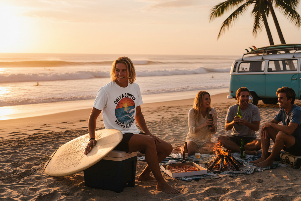 Only A Surfer Knows The Feeling T-Shirt Lifestyle Image