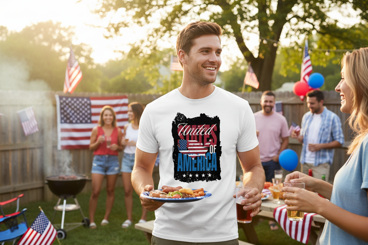 United States of America Patriotic T-Shirt Lifestyle Image