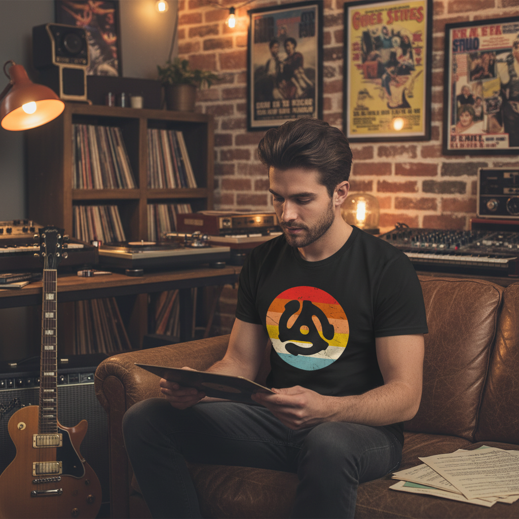 Vinyl Record Spider T-Shirt Lifestyle Image